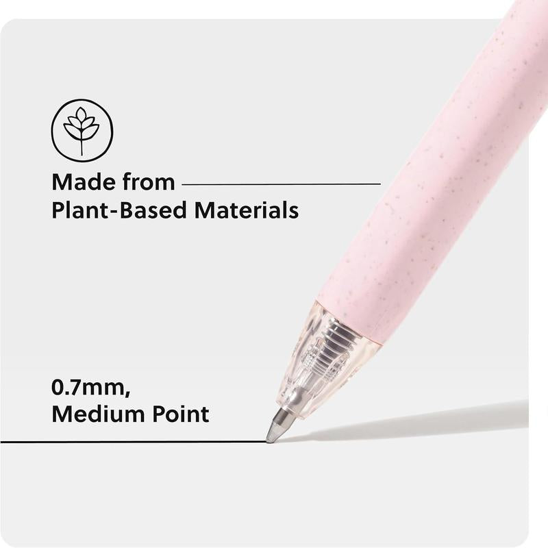 U-Eco Recycled Gel Click Pens Set of 12 Pastel Speckle Medium (0.7 Mm) Point Black Ink