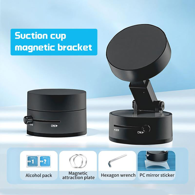 Portable Magnetic Phone Stand - Foldable & Retractable, Strong Magnet, Phone Holder for Car, Kitchen, Bathroom, Selfie, Zero Bubbles