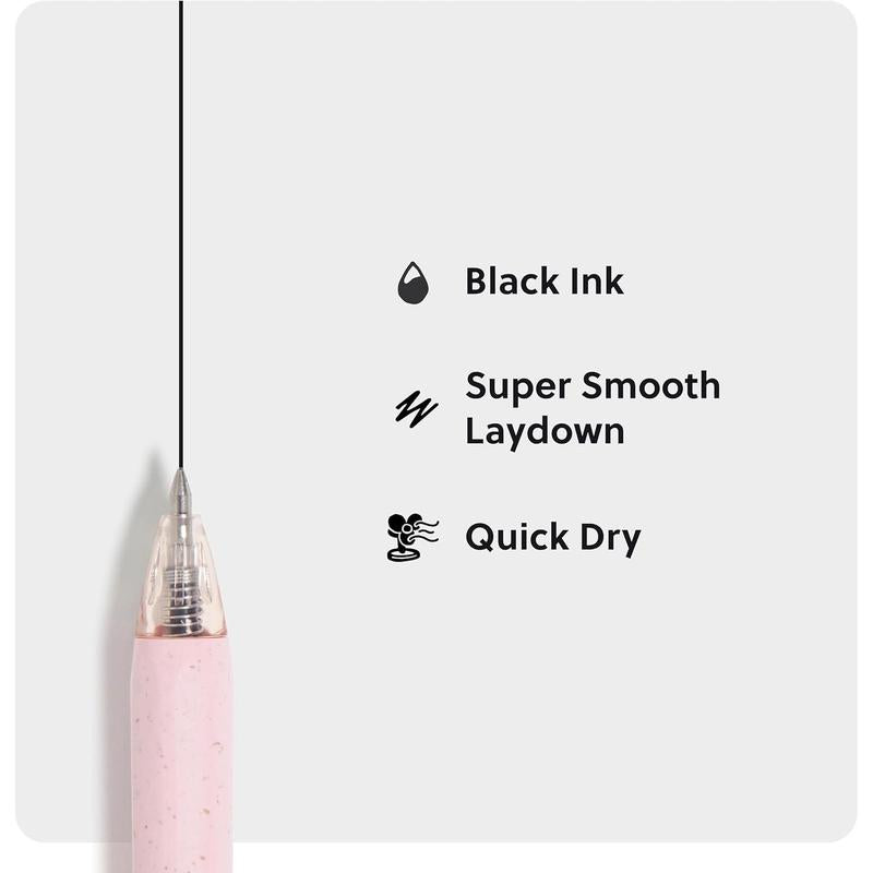U-Eco Recycled Gel Click Pens Set of 12 Pastel Speckle Medium (0.7 Mm) Point Black Ink