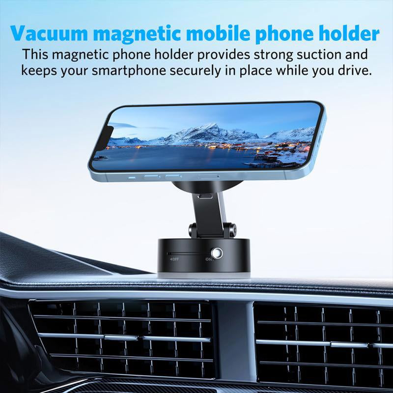 Portable Magnetic Phone Stand - Foldable & Retractable, Strong Magnet, Phone Holder for Car, Kitchen, Bathroom, Selfie, Zero Bubbles