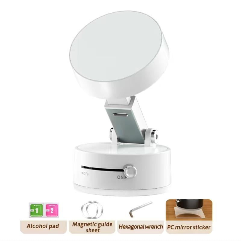 Portable Magnetic Phone Stand - Foldable & Retractable, Strong Magnet, Phone Holder for Car, Kitchen, Bathroom, Selfie, Zero Bubbles
