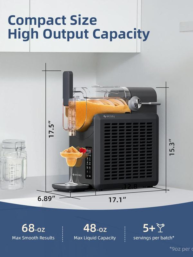 Ecozy Slushie Machine,24-Hour Delay Start&Cold Retention, 68 Oz Slushy Machine with Self-Cleaning Function, Frozen Drink Maker with 5 Preset Programs