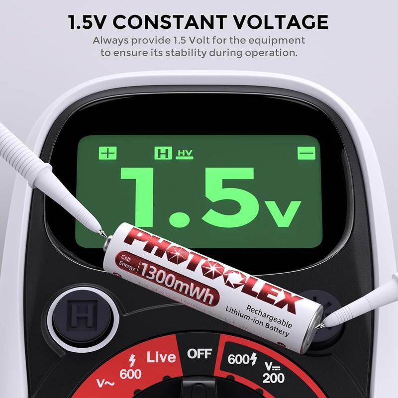 PHOTOOLEX Rechargeable AAA Batteries Lithium 8 Pack with Fast Charger,1300Mwh 1.5V Constant Output Triple a Lithium Batteries 1600 Cycles Long Lasting Imuto