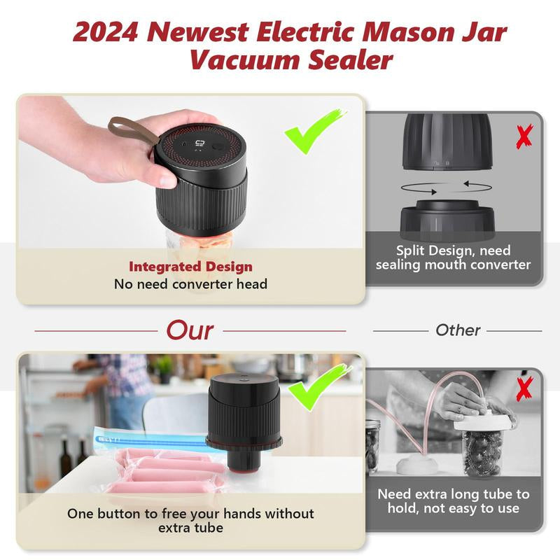 Suitable for Wide Mouth or Regular Mouth Mason Jars Storage Bottles & Jars S-Preserving Containers -Jar Sealers