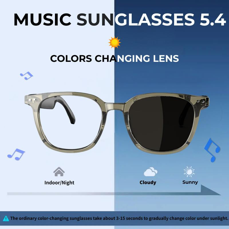 【Smart Glasses 2025】Bluetooth 5.4 Music Sunglasses with HD Calls & Lossless Audio | 50Hr Playtime | IPX4 Waterproof | Wireless Audio Glasses for Running, Cycling & Outdoor Activities (Prescription Ready)