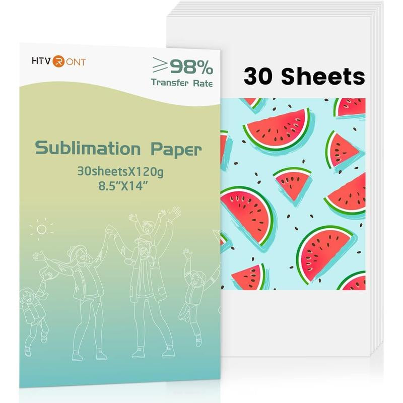 Sublimation Paper 8.5 X 11 Inches - 30 Sheets Sublimation Transfer Paper Compatible with Inkjet Printer, Easy to Transfer 120 Gsm Sublimination Paper for Tumblers, T-Shirts, Mugs