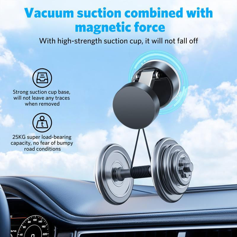 Portable Magnetic Phone Stand - Foldable & Retractable, Strong Magnet, Phone Holder for Car, Kitchen, Bathroom, Selfie, Zero Bubbles