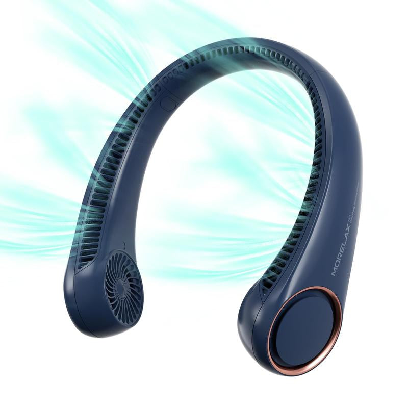 Neck Fan, USB Rechargeable Personal Fan, 3 Speeds Adjustable Powerful Strong Wind 360° Cooling, Quiet, No Blade Design, No Hair Twisting, Summer Gifts
