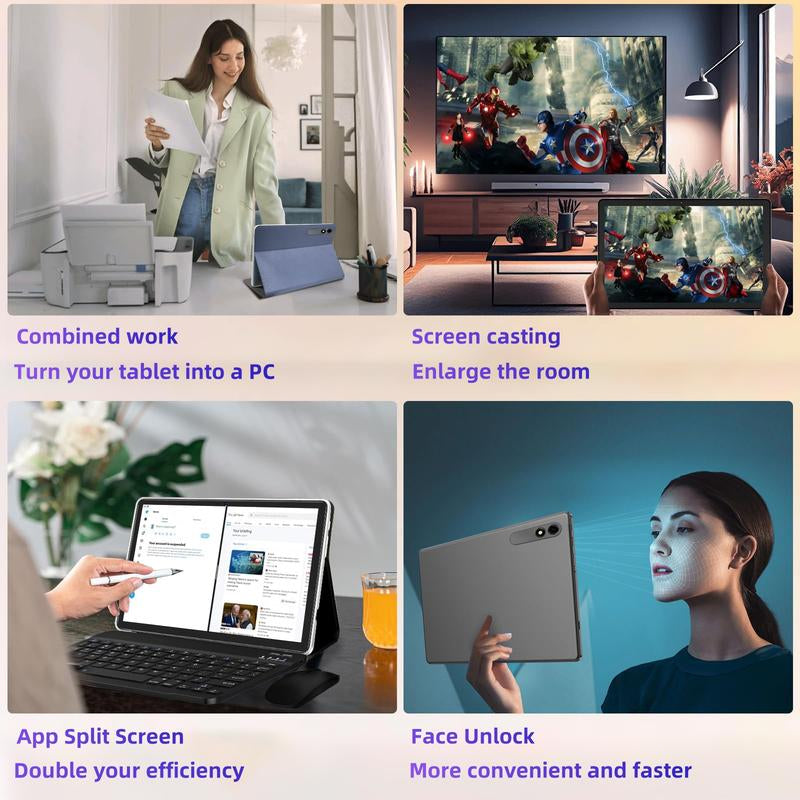 Android 14 Tablet 10.1 HD IPS Screen,10Gb RAM 64GB Rom,Octa-Core Fast Performance,6000Mah Battery,Dual Camera, Perfect for Work & Play,Gift with Keyboardmouse, Case, Stylus, Ample Storage Supportingmultitasking