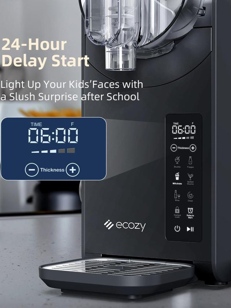 Ecozy Slushie Machine,24-Hour Delay Start&Cold Retention, 68 Oz Slushy Machine with Self-Cleaning Function, Frozen Drink Maker with 5 Preset Programs