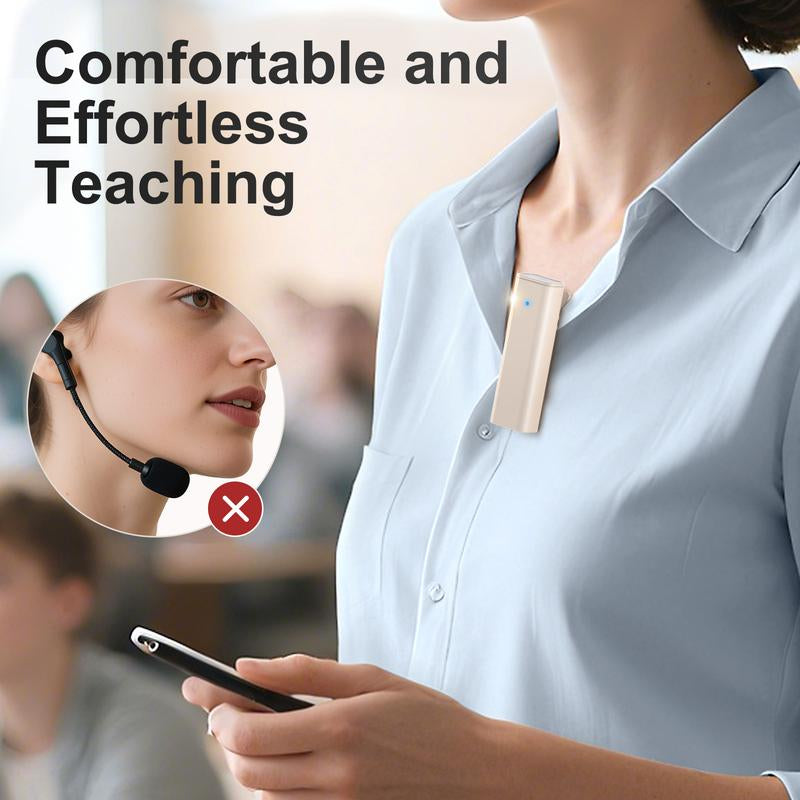 PRUNUS A10 Voice Amplifier Wireless with Lapel Microphone Charging&Storage,Portable Voice Amplifier for Teacher with Microphone Headset and Speaker,Mini Voice Amplifier for Classroom,Speech,Training-Beige