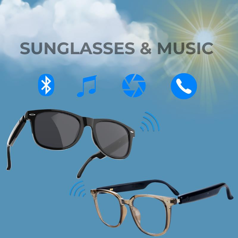 【Smart Glasses 2025】Bluetooth 5.4 Music Sunglasses with HD Calls & Lossless Audio | 50Hr Playtime | IPX4 Waterproof | Wireless Audio Glasses for Running, Cycling & Outdoor Activities (Prescription Ready)