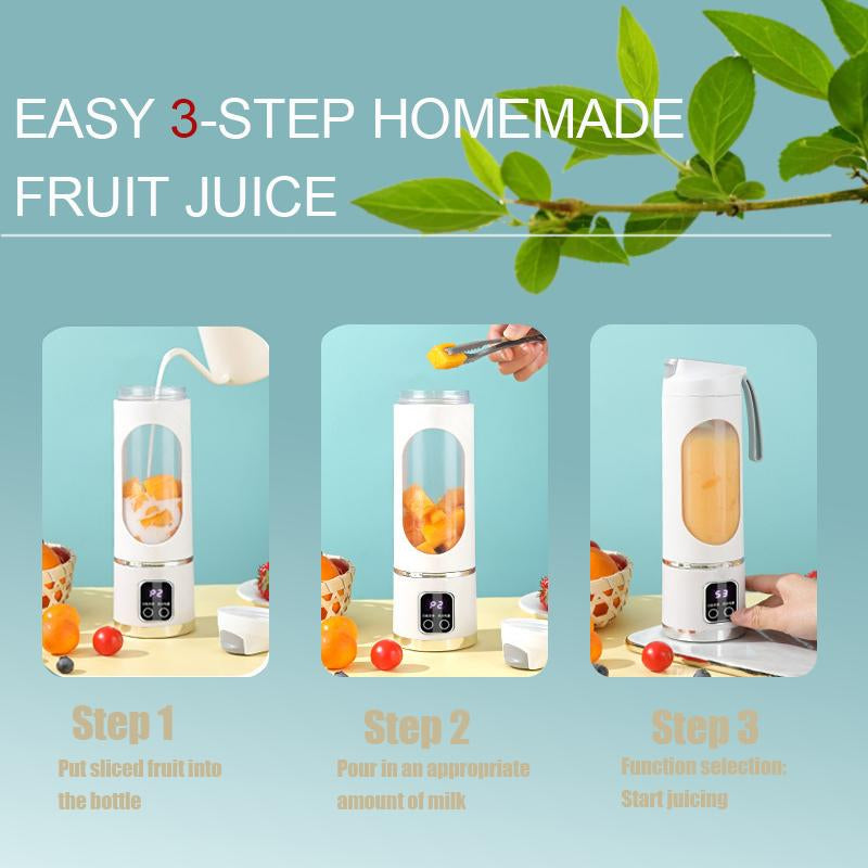 Cold Press Juicer for Smoothies and Liquids, 450Ml Compact Juicer & Blender, USB Rechargeable,Slow Masticator Chute, for Whole Vegetables and Fruits, High Yield, Easy to Clean Springtok Steel