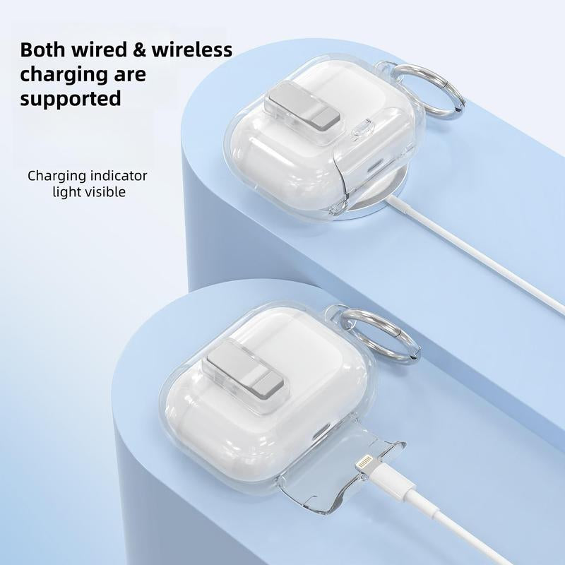 Earphone Case with Keychain, Dustproof Earphone Protective Cover, Earphone Accessories Compatible with Airpods
