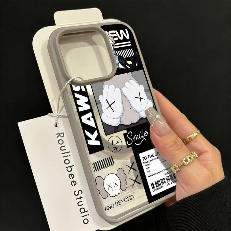 Casing for Iphone 15 16 PRO MAX plus K-A-W-S Helianthus Annuus[Compatible with Magsafe] Magnetic Transparent Soft Silicon TPU Shockproof Phone Cases 1088