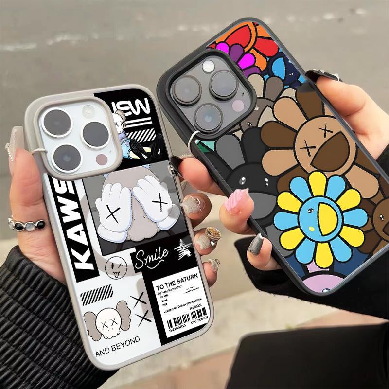 Casing for Iphone 15 16 PRO MAX plus K-A-W-S Helianthus Annuus[Compatible with Magsafe] Magnetic Transparent Soft Silicon TPU Shockproof Phone Cases 1088
