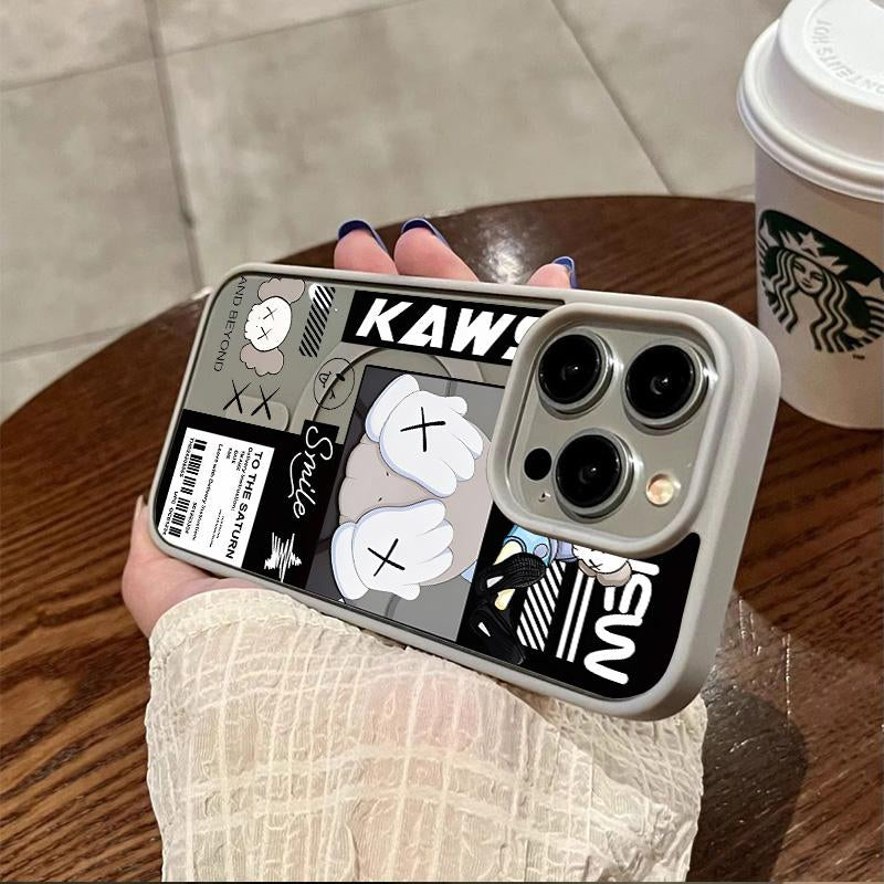 Casing for Iphone 15 16 PRO MAX plus K-A-W-S Helianthus Annuus[Compatible with Magsafe] Magnetic Transparent Soft Silicon TPU Shockproof Phone Cases 1088