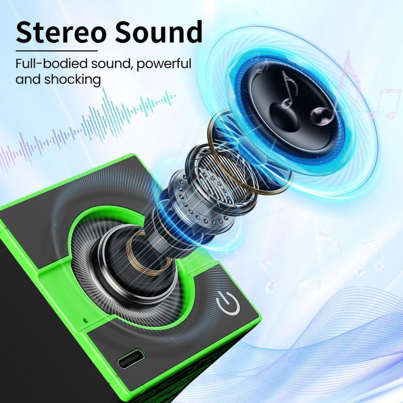 YOYOWAY Mini Wireless Audio Speakers with TWS Pairing,Hands-Free Call, BT5.0, Portable Bluetooth Speaker for Home/Party/Outdoor/Beach, Christmas Gift