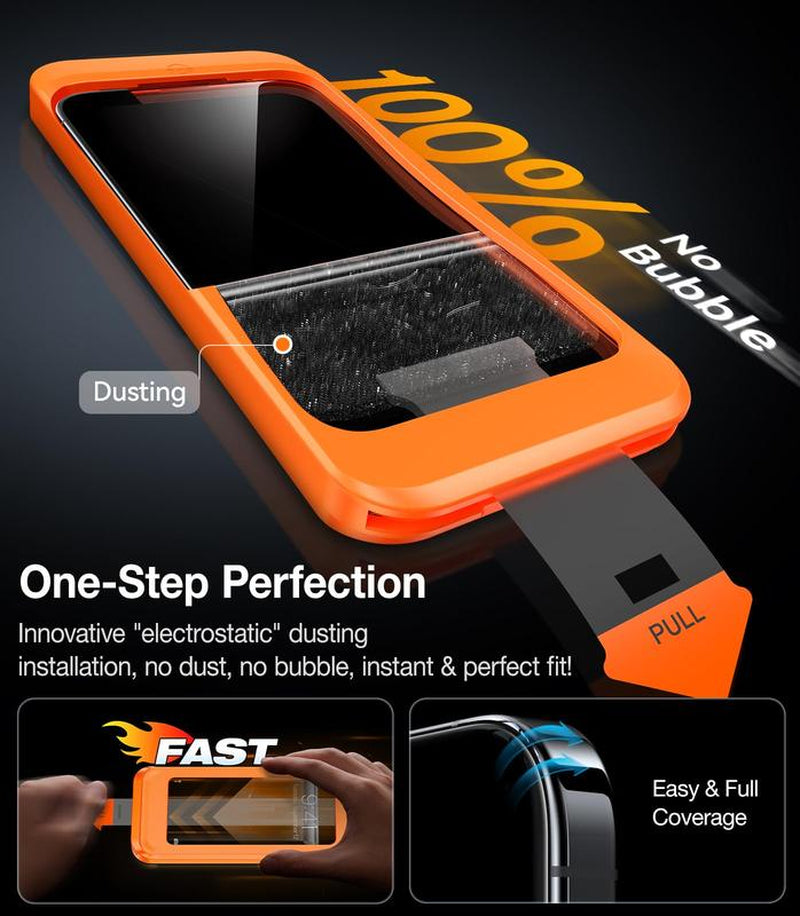 TIDEOK 2 Pack Screen Protector for Iphone 16/15/14/13, Anti-Spy & Anti-Fingerprint, 10S Fast Install, 9H Hardness, Auto Dust Removal, Bubble-Free, HD Clear