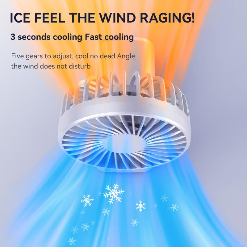 USB Handheld Fan,Portable Fan,1500Mah Rechargeable,180° Foldable Mini Desk Fan with 5 Wind Speed, LCD Digital Remaining Battery Display, Lanyard as Neck Fan, Quiet, Pocket Size for Indoor Outdoor,Can Add Aromatherapy Perfume , with Phone Holder Hand