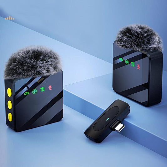 Wireless Microphone, USB Rechargeable Wireless Microphone, Clip-On Design Microphone for HD Vlogging/Live Streaming, Audio, Boyfriend Gift
