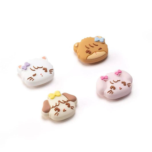Geekshare 4PCS Cute Mikko Thumb Grip Caps, Soft Silicone Joystick Cover Compatible with Nintendo Switch/Oled/Switch Lite-