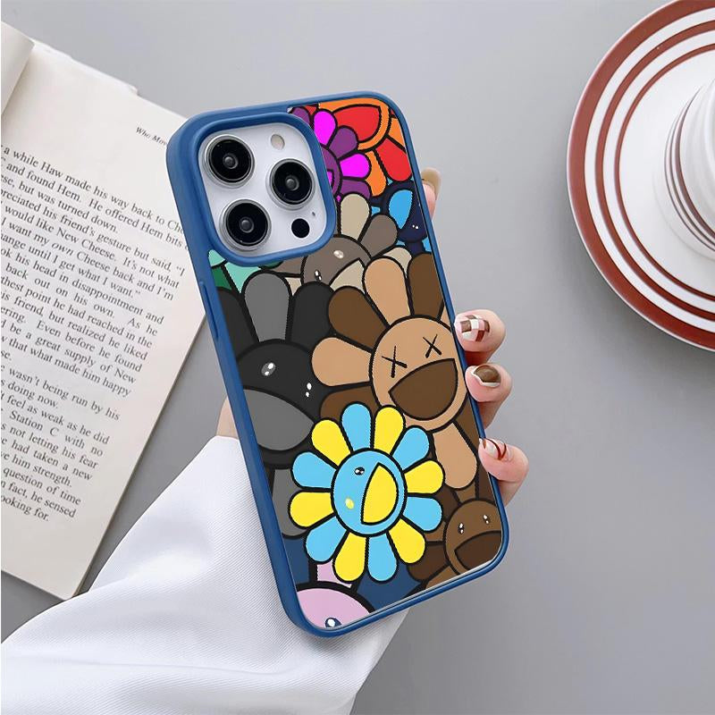 Casing for Iphone 15 16 PRO MAX plus K-A-W-S Helianthus Annuus[Compatible with Magsafe] Magnetic Transparent Soft Silicon TPU Shockproof Phone Cases 1088