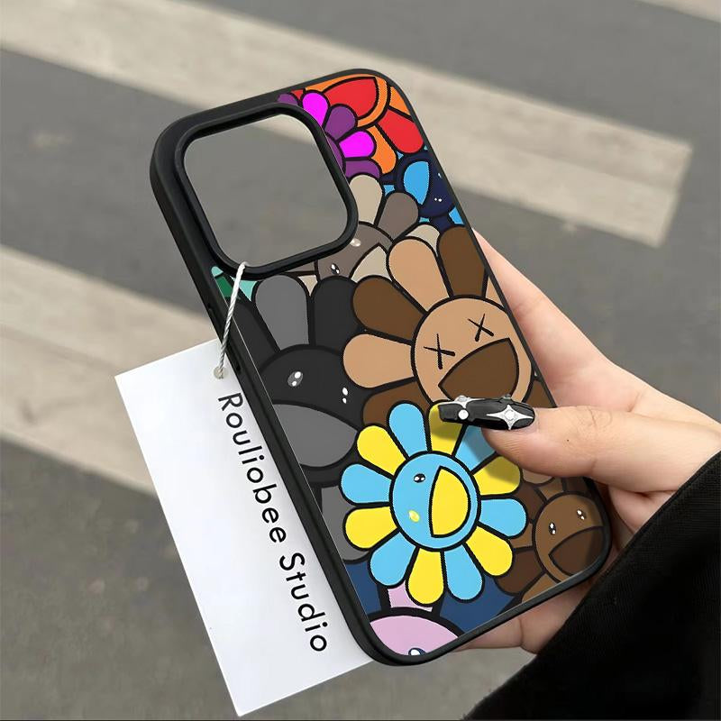 Casing for Iphone 15 16 PRO MAX plus K-A-W-S Helianthus Annuus[Compatible with Magsafe] Magnetic Transparent Soft Silicon TPU Shockproof Phone Cases 1088