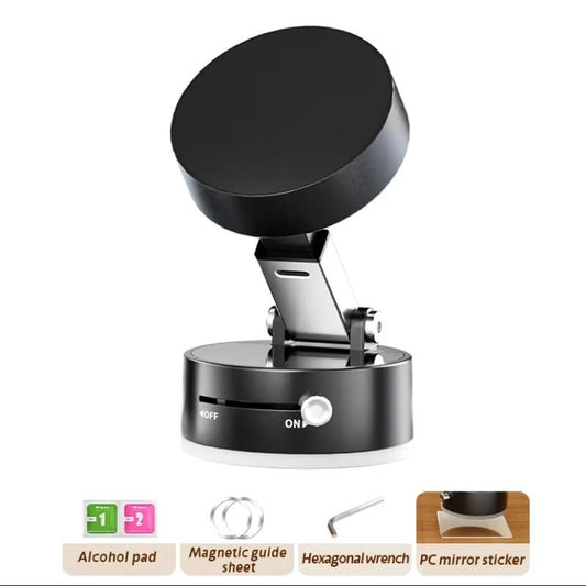 Portable Magnetic Phone Stand - Foldable & Retractable, Strong Magnet, Phone Holder for Car, Kitchen, Bathroom, Selfie, Zero Bubbles