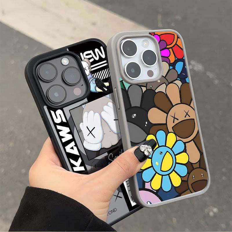 Casing for Iphone 15 16 PRO MAX plus K-A-W-S Helianthus Annuus[Compatible with Magsafe] Magnetic Transparent Soft Silicon TPU Shockproof Phone Cases 1088