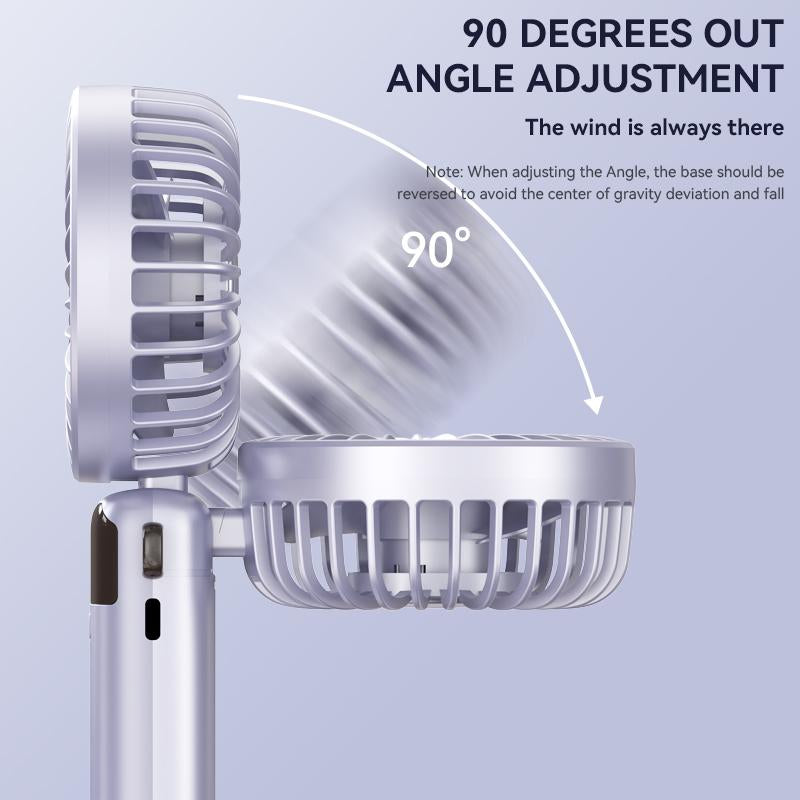 USB Handheld Fan,Portable Fan,1500Mah Rechargeable,180° Foldable Mini Desk Fan with 5 Wind Speed, LCD Digital Remaining Battery Display, Lanyard as Neck Fan, Quiet, Pocket Size for Indoor Outdoor,Can Add Aromatherapy Perfume , with Phone Holder Hand