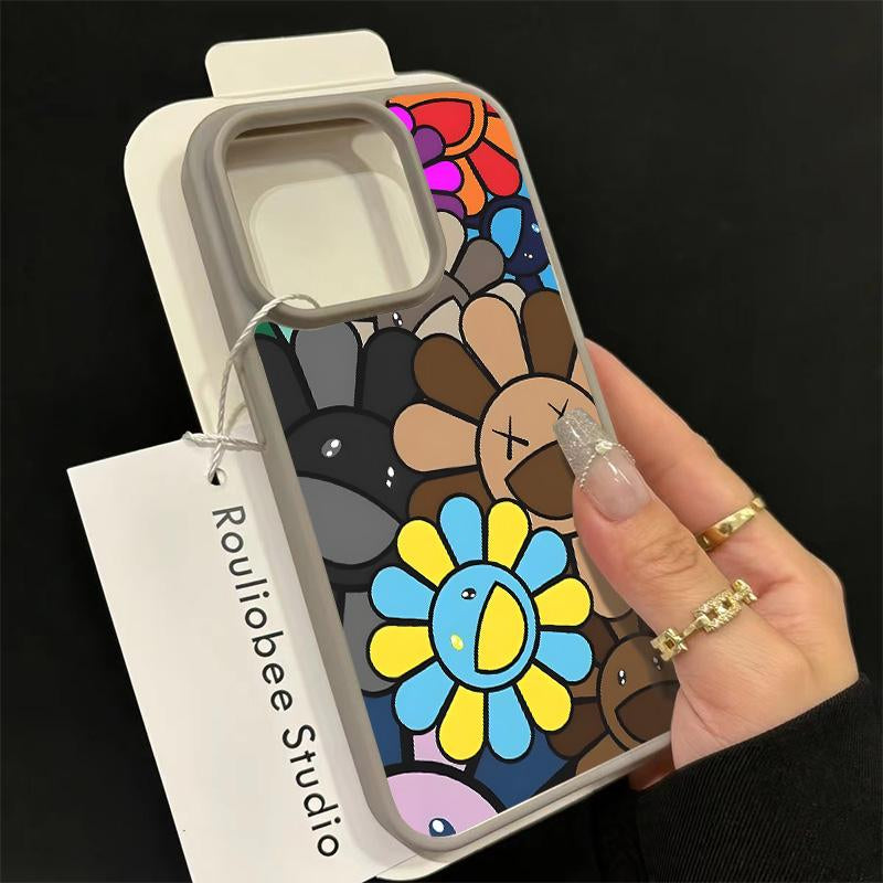 Casing for Iphone 15 16 PRO MAX plus K-A-W-S Helianthus Annuus[Compatible with Magsafe] Magnetic Transparent Soft Silicon TPU Shockproof Phone Cases 1088