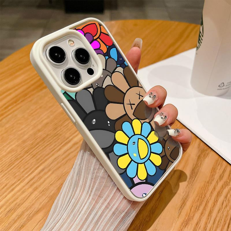 Casing for Iphone 15 16 PRO MAX plus K-A-W-S Helianthus Annuus[Compatible with Magsafe] Magnetic Transparent Soft Silicon TPU Shockproof Phone Cases 1088