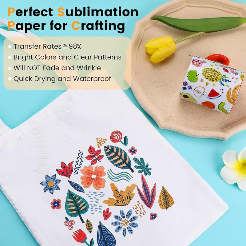 Sublimation Paper 8.5 X 11 Inches - 30 Sheets Sublimation Transfer Paper Compatible with Inkjet Printer, Easy to Transfer 120 Gsm Sublimination Paper for Tumblers, T-Shirts, Mugs