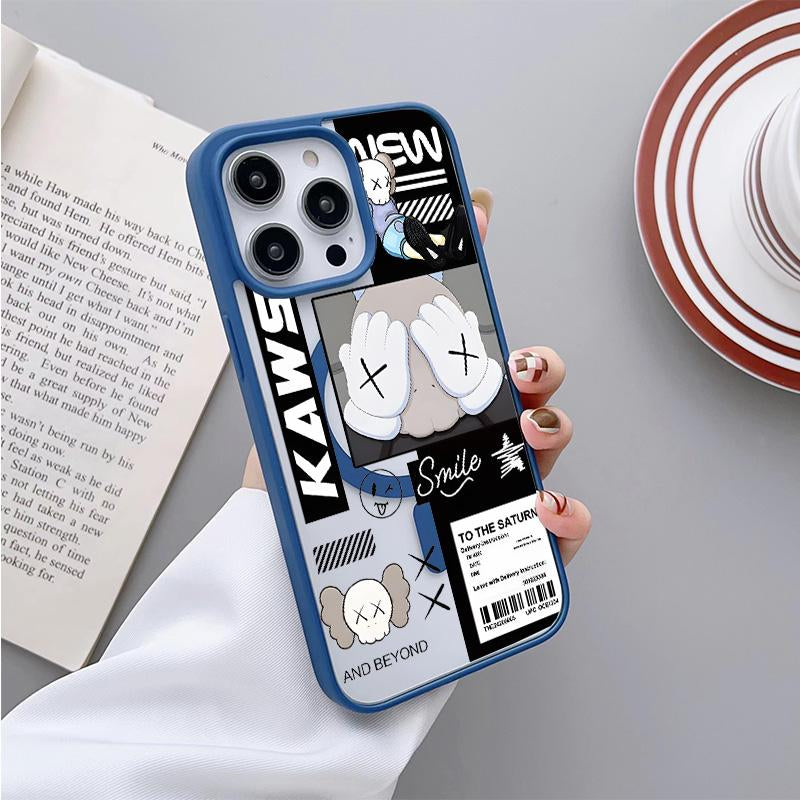 Casing for Iphone 15 16 PRO MAX plus K-A-W-S Helianthus Annuus[Compatible with Magsafe] Magnetic Transparent Soft Silicon TPU Shockproof Phone Cases 1088